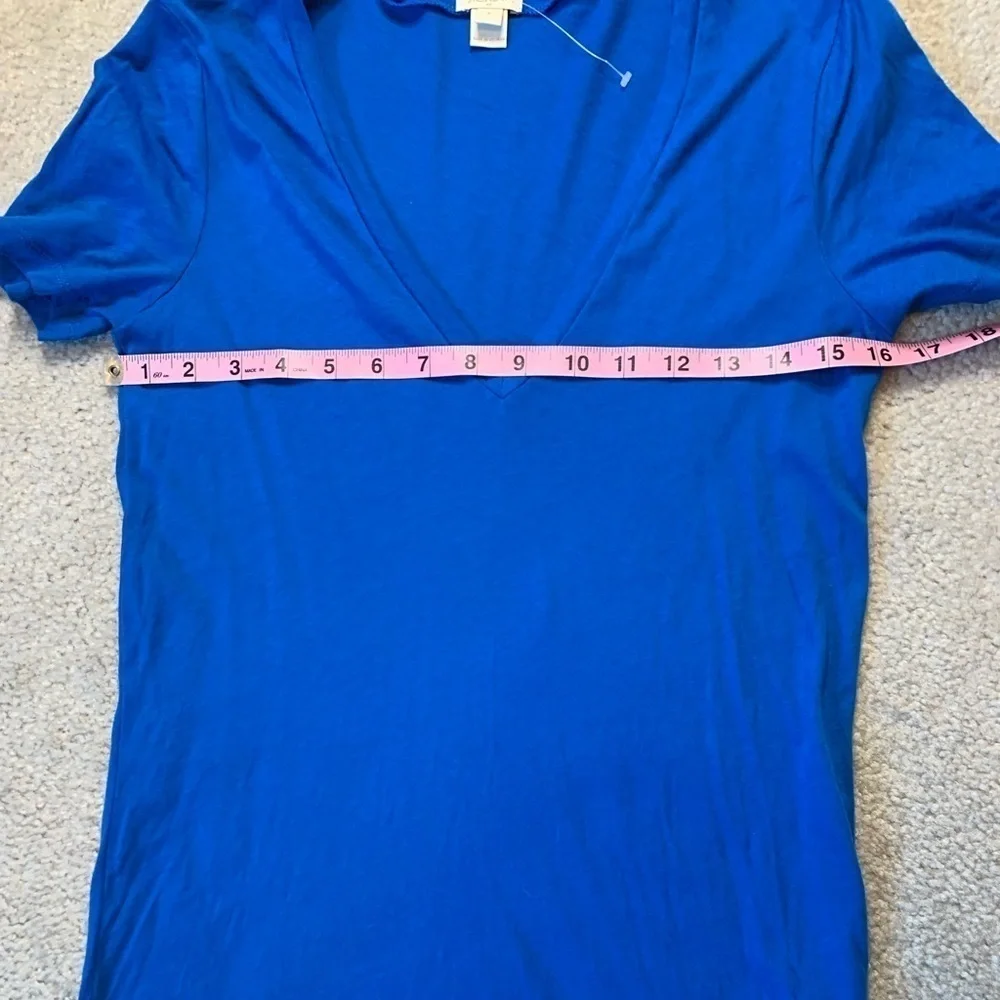 NWOT J.Crew T-Shirt Women V Neck Royal Blue‎ 100% Cotton Size Small